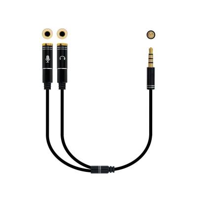 Cable estéreo nanocable 10.24.1202/ jack 3.5 macho - 2x jack 3.5 hembra/ 30cm/ negro