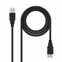 Cable alargador usb 2.0 nanocable 10.01.0202-bk/ usb macho - usb hembra/ 1m/ negro