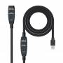 Cable alargador usb 3.0 nanocable 10.01.0313/ usb macho - usb hembra/ 15m/ negro