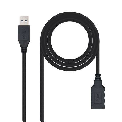 Cable alargador usb 3.0 nanocable 10.01.0902-bk/ usb macho - usb hembra/ 2m/ negro