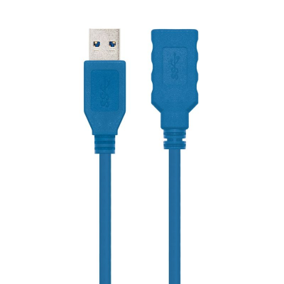 Cable alargador usb 3.0 nanocable 10.01.0902-bl/ usb macho - usb hembra/ 2m/ azul