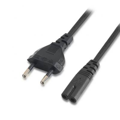 Cable alimentación forma 8 aisens a132-0173/ cee7/16 macho - c7 hembra/ hasta 1500w/ 1.5m/ negro