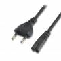 Cable alimentación forma 8 aisens a132-0173/ cee7/16 macho - c7 hembra/ hasta 1500w/ 1.5m/ negro