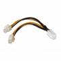 Cable alimentación para microprocesador aisens a131-0166/ molex 4+4 pin macho - molex 4 pin hembra/ hasta 54w/ 15cm