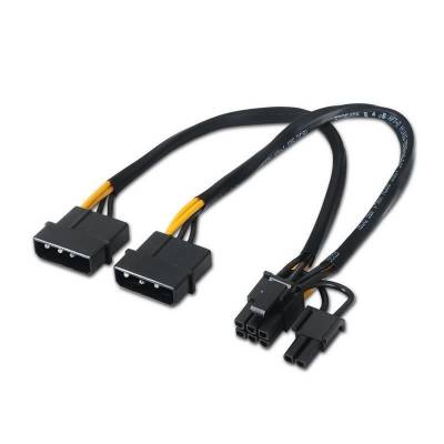 Cable alimentación tarjeta gráfica aisens a131-0165/ 2x molex macho - molex 6+2 pin macho/ hasta 54w/ 20cm