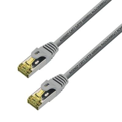 Cable de red rj45 s/ftp aisens a146-0334/ cat.7/ 1m/ gris