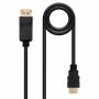 Cable conversor nanocable 10.15.4303/ displayport macho - hdmi macho/ 3m/ negro