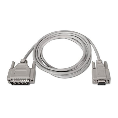 Cable serie null modem nanocable 10.14.0802/ db9 hembra - db25 macho/ 1.8m/ beige