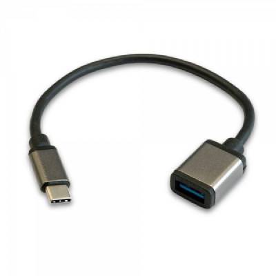 Cable usb 2.0 tipo-c 3go c136/ usb tipo-c macho - usb hembra/ 20cm/ negro