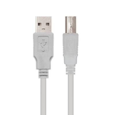 Cable usb 2.0 impresora nanocable 10.01.0102/ usb tipo-b macho - usb macho/ 1m/ beige