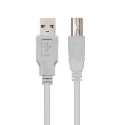 Cable usb 2.0 impresora nanocable 10.01.0104/ usb tipo-b macho - usb macho/ 3m/ beige