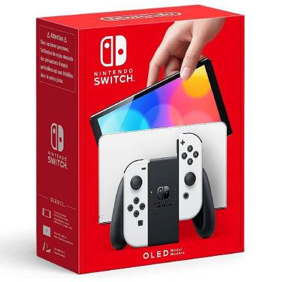 Nintendo switch versión oled blanca/ incluye base/ 2 mandos joy-con