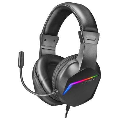 Auriculares gaming con micrófono mars gaming mh122/ jack 3.5/ negros