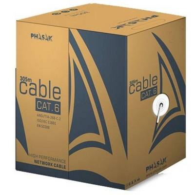 Bobina de cable rj45 ftp phasak phr 6312 cat.6/ 305m/ gris