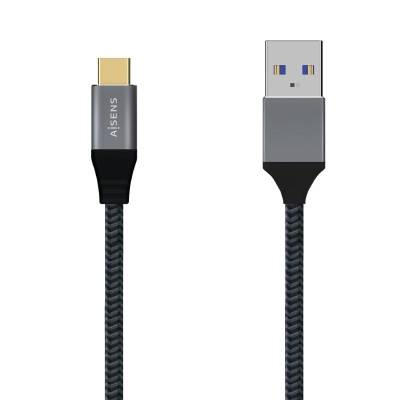 Cable usb 3.1 tipo-c aisens a107-0630/ usb tipo-c macho - usb macho/ hasta 27w/ 1250mbps/ 50cm/ gris