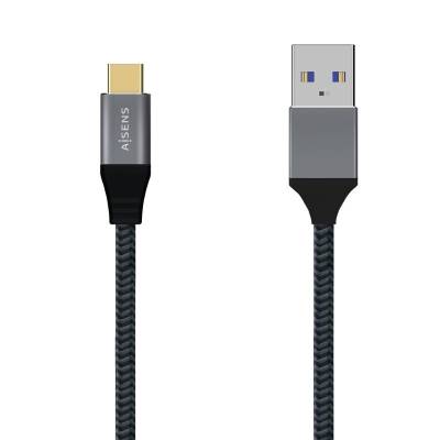 Cable usb 3.1 tipo-c aisens a107-0631/ usb tipo-c macho - usb macho/ hasta 27w/ 1250mbps/ 1m/ gris