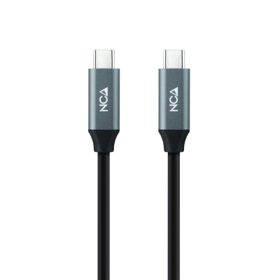 Cable usb 3.2 tipo-c nanocable 10.01.4301-l150/ usb tipo-c macho - usb tipo-c macho/ 1.5m/ gris y negro