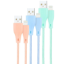 Cables usb 2.0 lightning nanocable 10.10.0401-co1/ usb macho - lightning macho/ 1m/ 3 unidades/ rosa, azul y verde