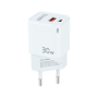 Cargador de pared tooq tqwc-ganqcpd30wt/ 1xusb tipo-c/ 1xusb/ 30w