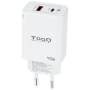 Cargador gan de pared tooq tqwc-ganqcpd45wt/ 1xusb tipo-c/ 1xusb/ 45w