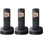 Teléfono inalámbrico panasonic kx-tgc313sp/ pack trío/ negro