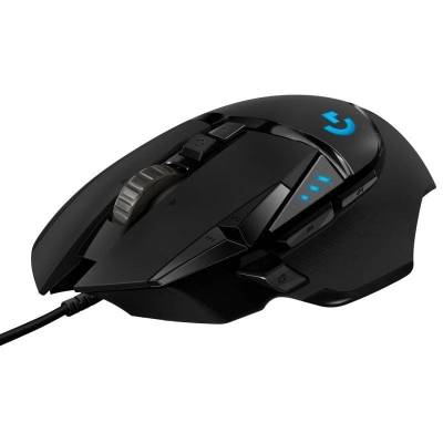 Ratón gaming logitech g502 hero/ hasta 25600 dpi/ negro