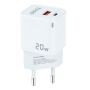 Cargador de pared tooq tqwc-qcpd20wt/ 1xusb-tipo c/ 1x usb/ 20w/ blanco