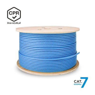 Bobina de cable rj45 sftp awg23 lszh cpr dca aisens a146-0665 cat.7/ 305m/ azul