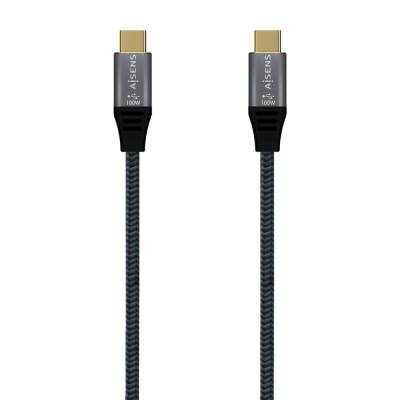 Cable usb 3.2 tipo-c aisens a107-0670 20gbps 100w/ usb tipo-c macho - usb tipo-c macho/ hasta 100w/ 2500mbps/ 60cm/ gris