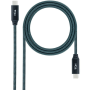 Cable usb 3.2 tipo-c nanocable 10.01.4301-l150-comb/ usb tipo-c macho - usb tipo-c macho/ 1.5m/ gris y negro