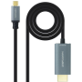 Cable conversor nanocable 10.15.5162/ usb tipo-c macho - hdmi macho/ 1.8m/ negro