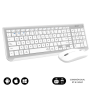 Teclado y ratón inalámbrico subblim combo dual prestige extendido/ blanco y plata