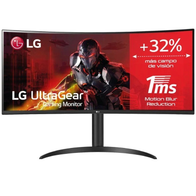 Monitor gaming ultrapanorámico curvo lg ultragear 34wp65cp-b 34'/ wqhd/ 1ms/ 160hz/ va/ multimedia/ negro