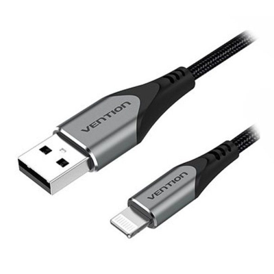 Cable usb 2.0 lightning vention labhf/ usb macho - lightning macho/ hasta 12w/ 480mbps/ 1m/ gris