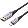 Cable usb 2.0 lightning vention labvf/ usb macho - lightning macho/ hasta 12w/ 480mbps/ 1m/ morado