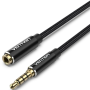 Cable estéreo vention bhcbf/ jack 3.5 macho - jack 3.5 hembra/ 1m/ negro