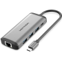 Docking usb tipo-c vention cndhb/ 1xhdmi/ 3xusb/ 1xusb tipo-c pd/ 1xrj45/ 1xlector tarjetas/ gris