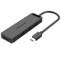 Hub usb tipo-c vention tgkbb/ 4xusb/ 1xmicrousb pd/ 15cm