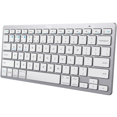 Teclado compacto inalámbrico por bluetooth trust 24654/ plata