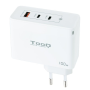 Cargador de pared tooq tqwc-ganqc2pd100w/ 2xusb tipo-c/ 1xusb/ 100w