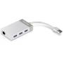 Hub usb 3.0 trendnet tu3-etgh3/ 3xusb/ 1xrj45/ blanco y gris