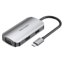 Docking usb tipo-c vention toahb/ 1xhdmi/ 1xvga/ 1xusb/ 1xusb tipo-c pd/ gris