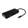 Conversor usb tipo-c aisens a109-0679/ hdmi hembra - vga hembra - dvi hembra - displayport hembra/ 15cm/ negro