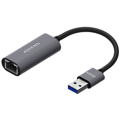 Adaptador usb 3.0 aisens a106-0708/ usb macho - rj45 hembra/ 15cm/ gris