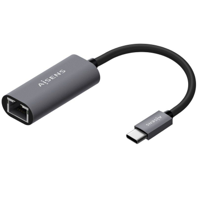 Adaptador usb tipo-c aisens a109-0709/ usb tipo-c macho - rj45 hembra/ 1000mbps/ 15cm/ gris