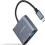 Conversor nanocable 10.16.4304/ usb tipo-c macho/ hdmi 4k hembra - vga hembra - usb tipo-c pd hembra - usb hembra/ 15cm/ gris