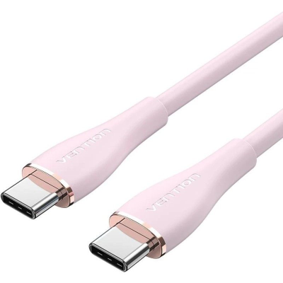 Cable usb 2.0 tipo-c vention tawpg/ usb tipo-c macho - usb tipo-c macho/ hasta 100w/ 480mbps/ 1.5m/ rosa