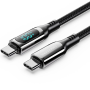 Cable usb 2.0 tipo-c 5a 100w vention taybav/ usb tipo-c macho - usb tipo-c macho/ hasta 100w/ 480mbps/ 1.2m/ con pantalla led/ 