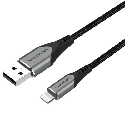 Cable usb 2.0 lightning vention labhd/ usb macho - lightning macho/ hasta 12w/ 480mbps/ 50cm/ gris