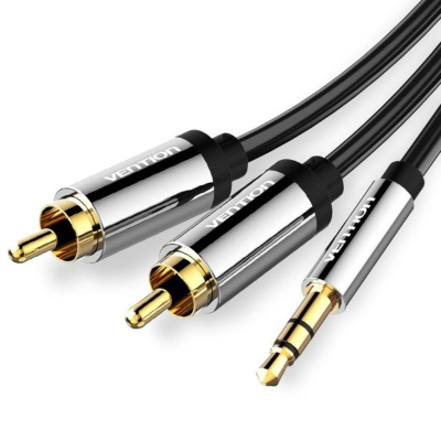 Cable estéreo vention bcfbi/ jack 3.5 macho - 2x rca macho/ 3m/ negro